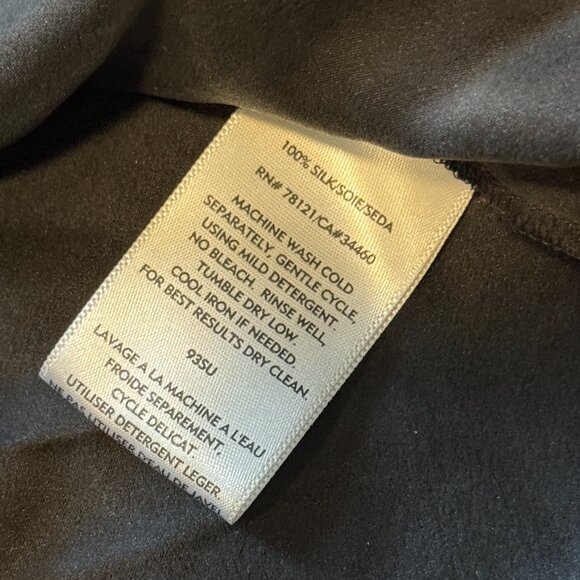 Eileen Fisher Silk Blouse Womens Medium Black Elegant Layer - Picture 4 of 6